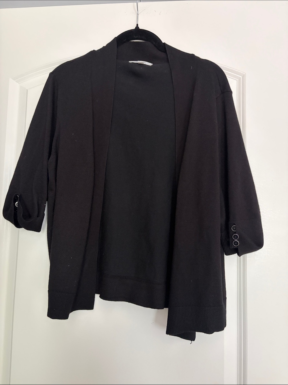 89th & Madison Black Open-Front Cardigan